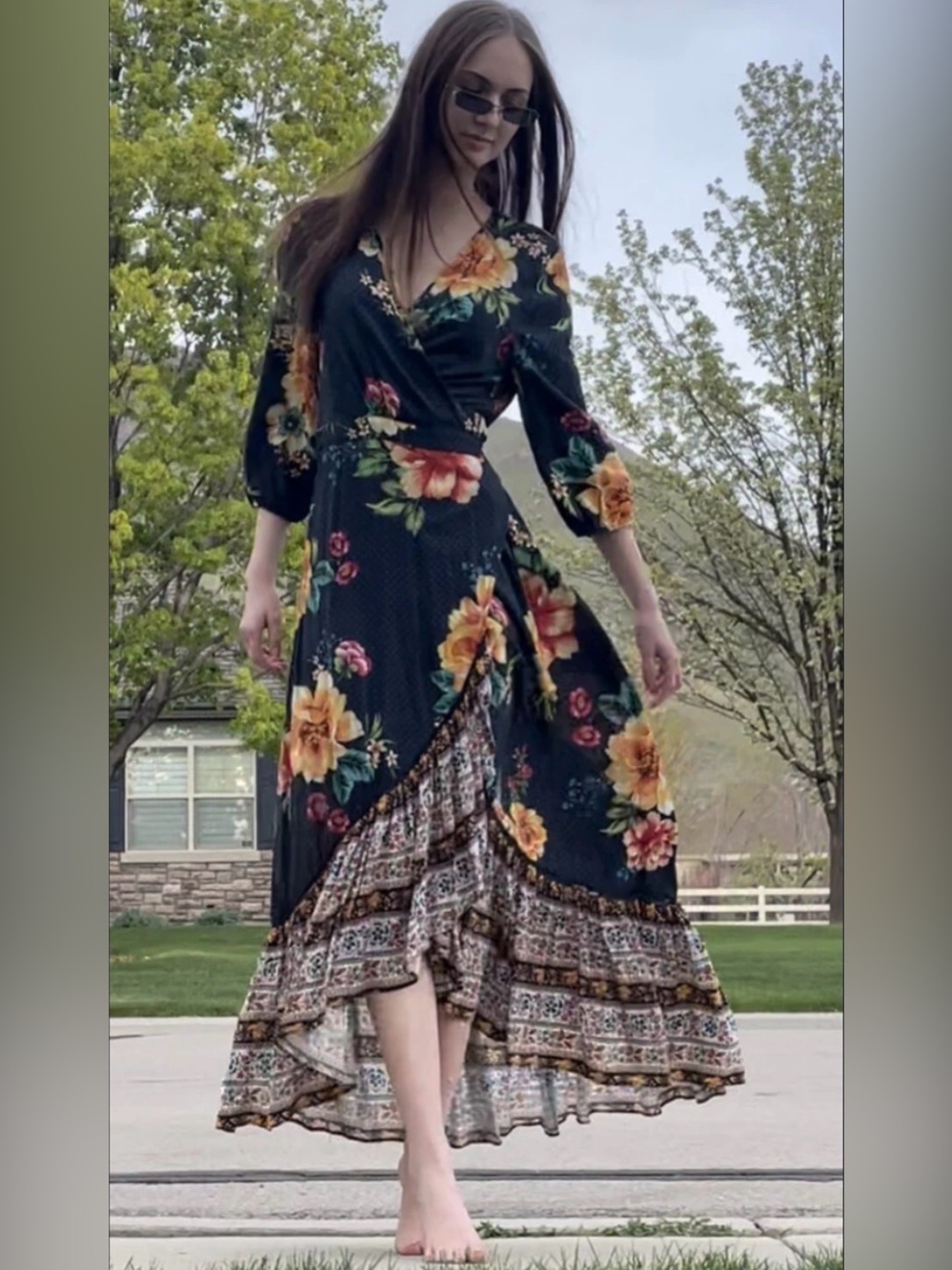 FARM Rio Majorca Maxi Wrap Dress RARE - Picture 2 of 9